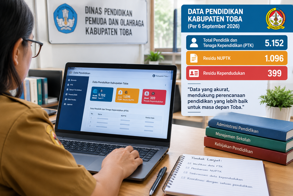 Data Pendidikan Kabupaten Toba Terus Diperbarui, 1.096 Data PTK Masih Tercatat sebagai Residu