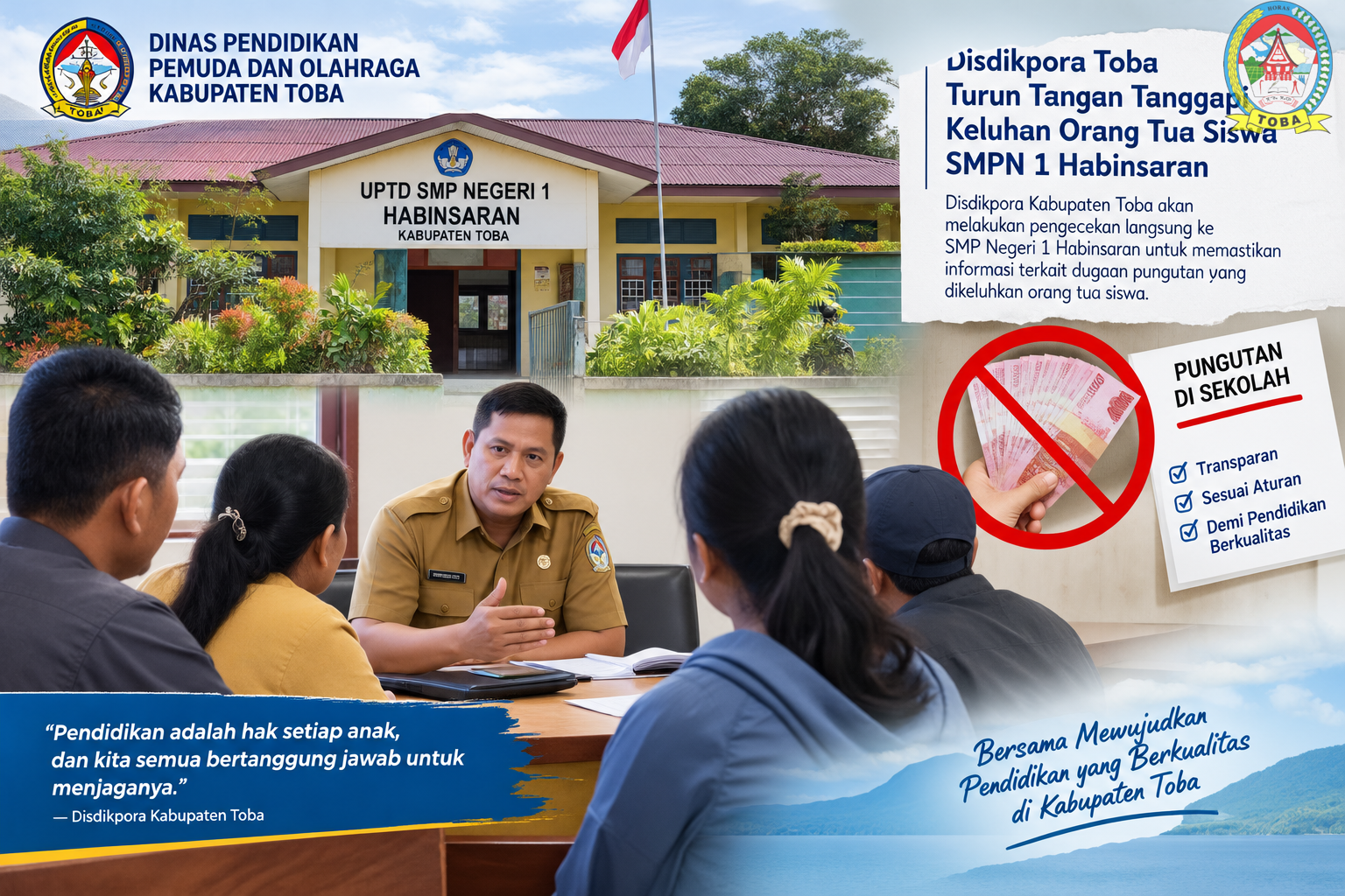Disdikpora Toba Turun Tangan Tanggapi Keluhan Orang Tua Siswa SMPN 1 Habinsaran